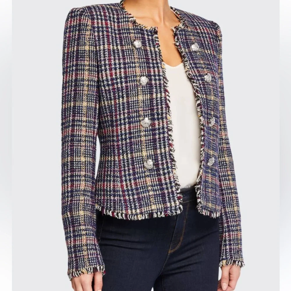 Veronica Beard Metallic Navy Tweed Jerry Jacket NWOT - Picture 3 of 11